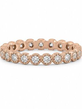 Freida Rothman Rose Gold Over Sterling Silver Eternity Stacking Ring Size 9 NEW